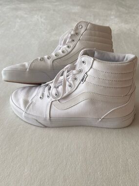 Vans Women’s High-Top Canvas Sneakers in White Size 11